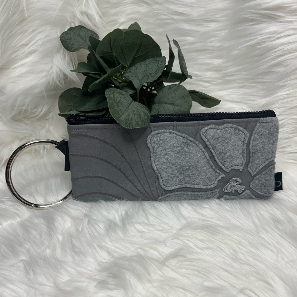 Permanent Baggage grey floral detail clutch